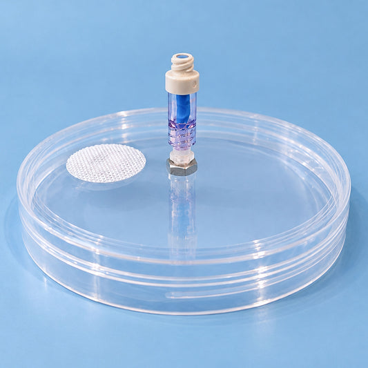 Mushroom Pod Lid with Luer Injection Port and Filter